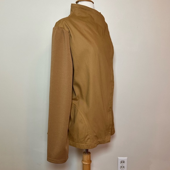 Suzanne Betro ‘Weekend’ Tan Lightweight Diagonal Zip Jacket, Size 3X - Picture 5 of 12